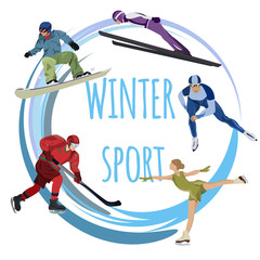 Winter sport.  Vector illustration
