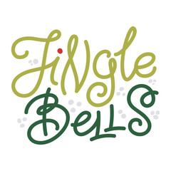 Jingle Bells - Christmas greeting and doodle stars