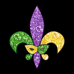 Beautiful fleur de lis with shimmer texture © C Design Studio