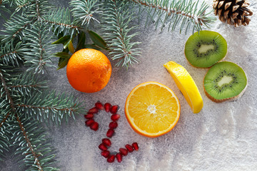 Healthy holidays food and diet. New year's decisions about a healthy lifestyle.