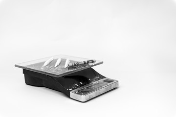 Image representing cocaine on a scale for sale and consumption