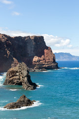 Obraz premium Beautiful landscape at the Ponta de Sao Lourenco, the eastern part of Madeira, Portugal