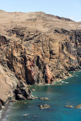 Obraz premium Beautiful landscape at the Ponta de Sao Lourenco, the eastern part of Madeira, Portugal