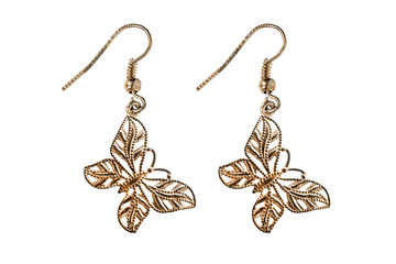 Golden butterfly earrings