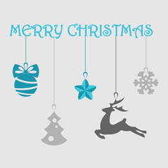 Vector illustration of different Christmas decoration