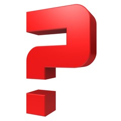 question mark 3d red interrogation isolated on white