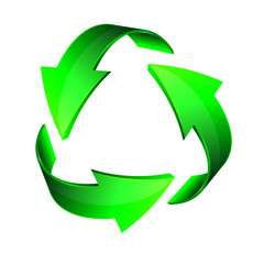 Green recycle arrows, recycle simbol, vector