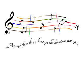 Musical score An apple a day keeps the doctor away
