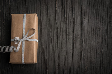 paper gift box and copy space as holiday background