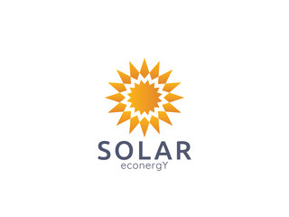 Solar panel energy logo icon. zero waste concept design