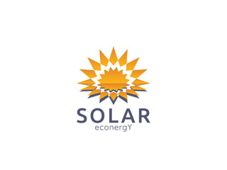 Solar panel energy logo icon. zero waste concept design