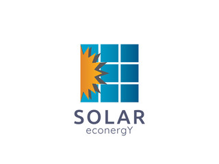 Solar panel energy logo icon. zero waste concept design