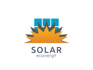 Solar panel energy logo icon. zero waste concept design