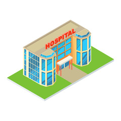 isometric hospital building
