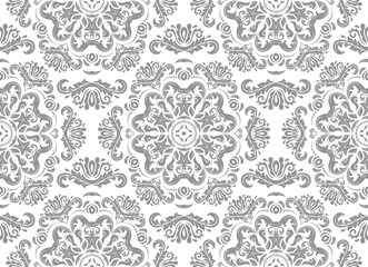 Orient vector classic silver pattern. Seamless abstract background with vintage elements. Orient background