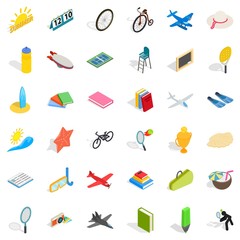 Blackboard icons set, isometric style