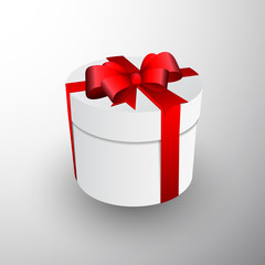 Christmas gift box with red Bow vector