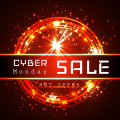 Cyber Monday Sale vector banner template