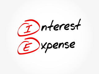 IE - Interest Expense acronym, business concept background