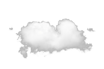 single white cloud isolated on white background