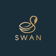 Swan logo. Luxury logo 