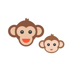 Monkey face set, mommy and baby