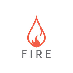 Fire logo. Fire drop logotype.