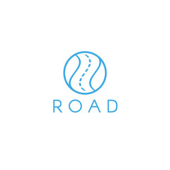 Road logo. Laconic road logotype 