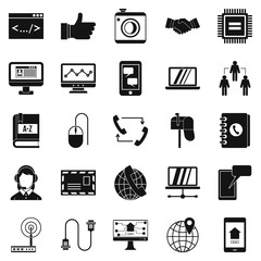 Discussion icons set, simple style