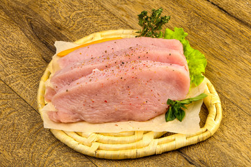 Raw turkey steak