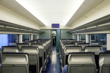 Interior seats cabin in subway