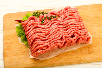 Raw minced beef meat