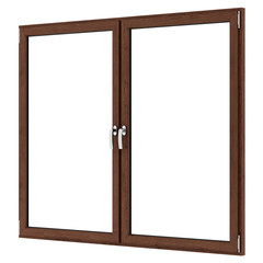 brown wooden window isolated on white background