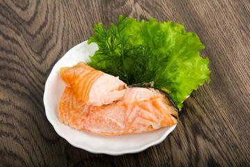Steamed salmon