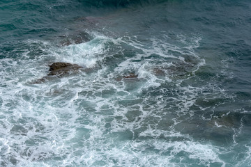 Soft storm, sea during windy and gray day, nature picture