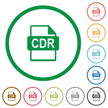 CDR File Format Flat Icons With Outlines