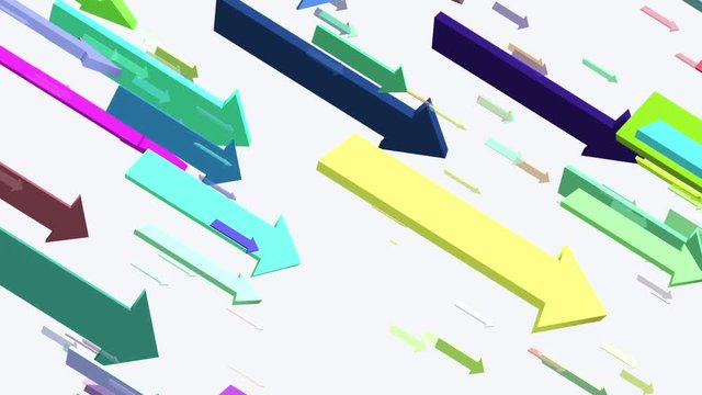 Moving down arrows in various colors
