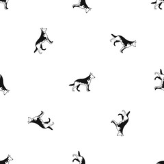 Shepherd dog pattern seamless black