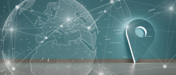 Pin holder illuminated symbol hold against a wall