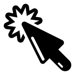 Cursor technology icon, simple black style