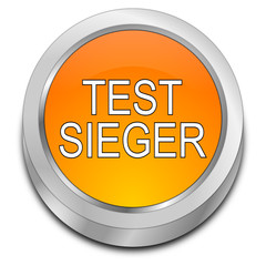 Test Winner button - in german - 3D illustration