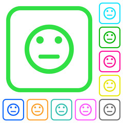 Neutral emoticon vivid colored flat icons icons