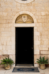 Fototapeta na wymiar Bethphage church entrance door
