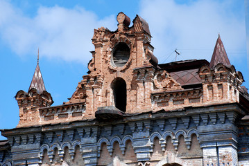 The architectural monument "merchant's House of Vilner". Landmark "pearl" of the city of Minusinsk, Siberia, Krasnoyarsk Krai. Is not saved. Destroyed by the vandals.