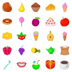 Best cook icons set, cartoon style