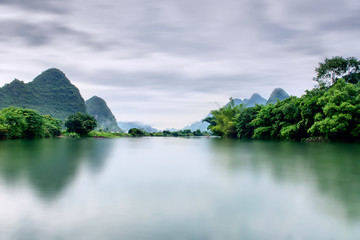 Tropical forest water lake. Landscape.