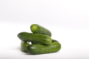 mini cucumber isolated on a white background
