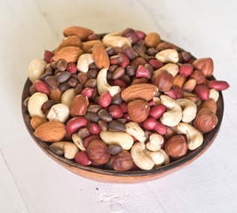 Assorted nuts in bowl