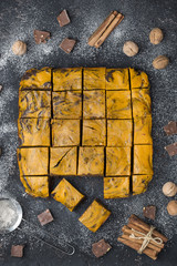 Brownie with pumpkin and chocolate