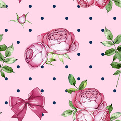 hand drawn watercolor seamless pattern
